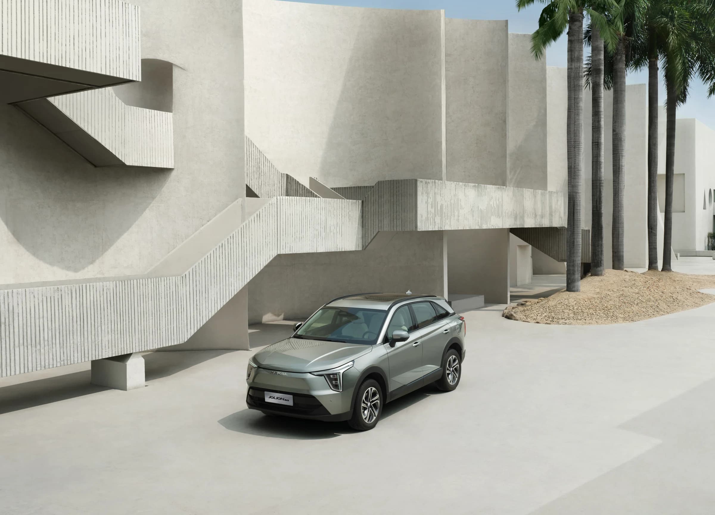 HAVAL Jolion Max EV viewed from above in modern architecture